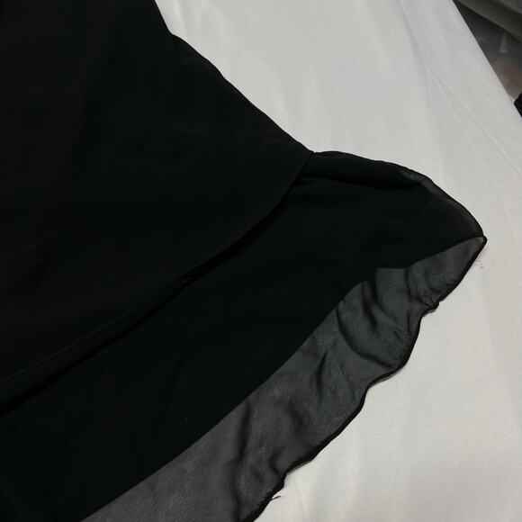 Dressbarn Collection Ruffle Hem Skirt Womens SZ 14W Black Chiffon Flowy Cocktail - Picture 7 of 13